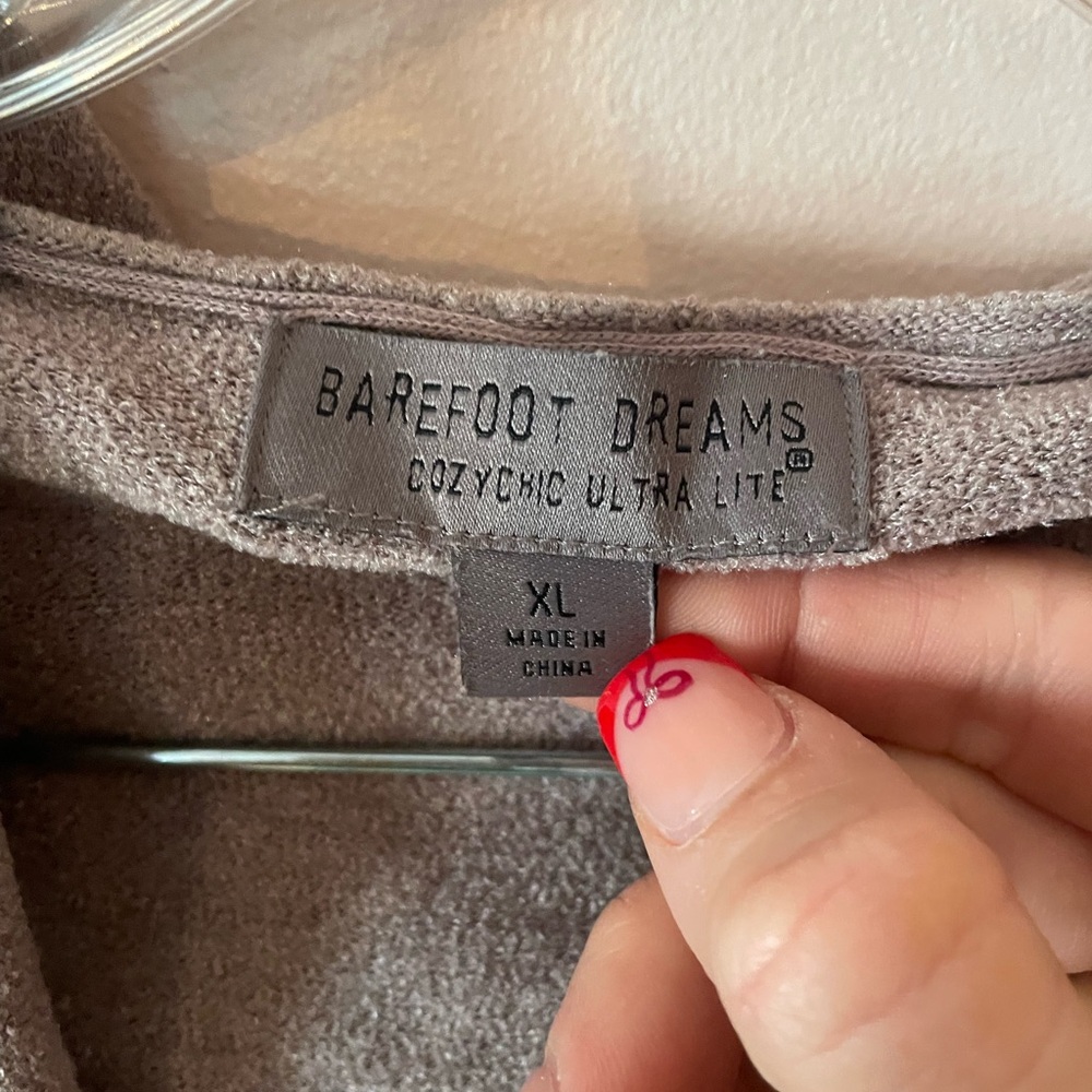 Barefoot Dreams Coastal Hooded Cardigan Brown Size X Large Cozy (T) - Picture 5 of 5